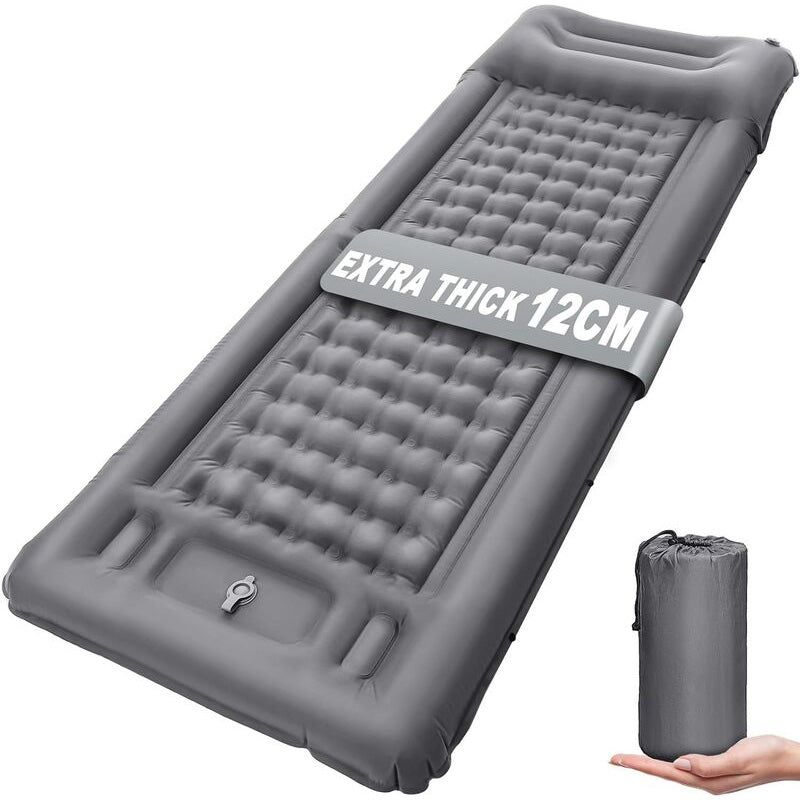 Outdoor thicken self-inflating camping mattress: ultralight, with built-in pump, ideal for travel, hiking, fishing.