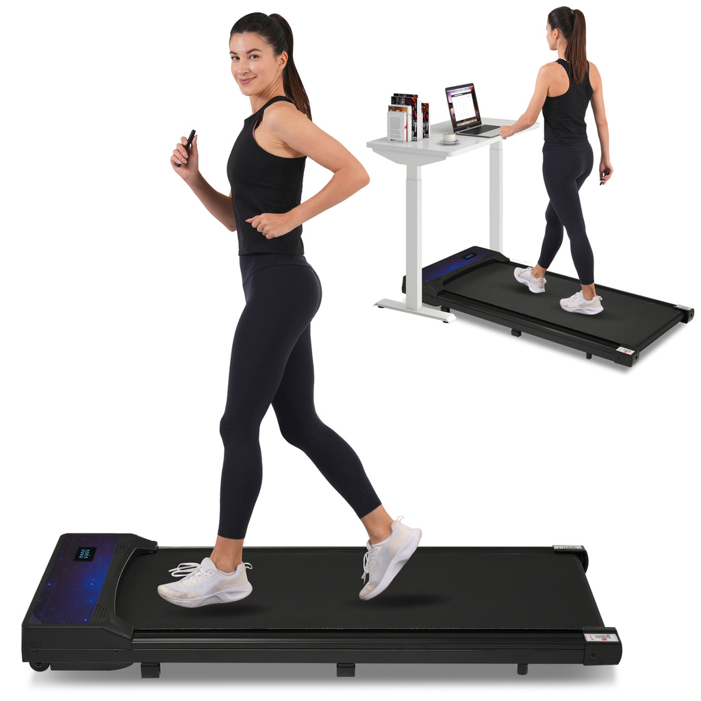 New 8.10 Walking Pad Under Home Desktop Treadmill -2.5HP Walking Treadmill 0.6-4MPH 300LBS Capacity Remote Control Battery